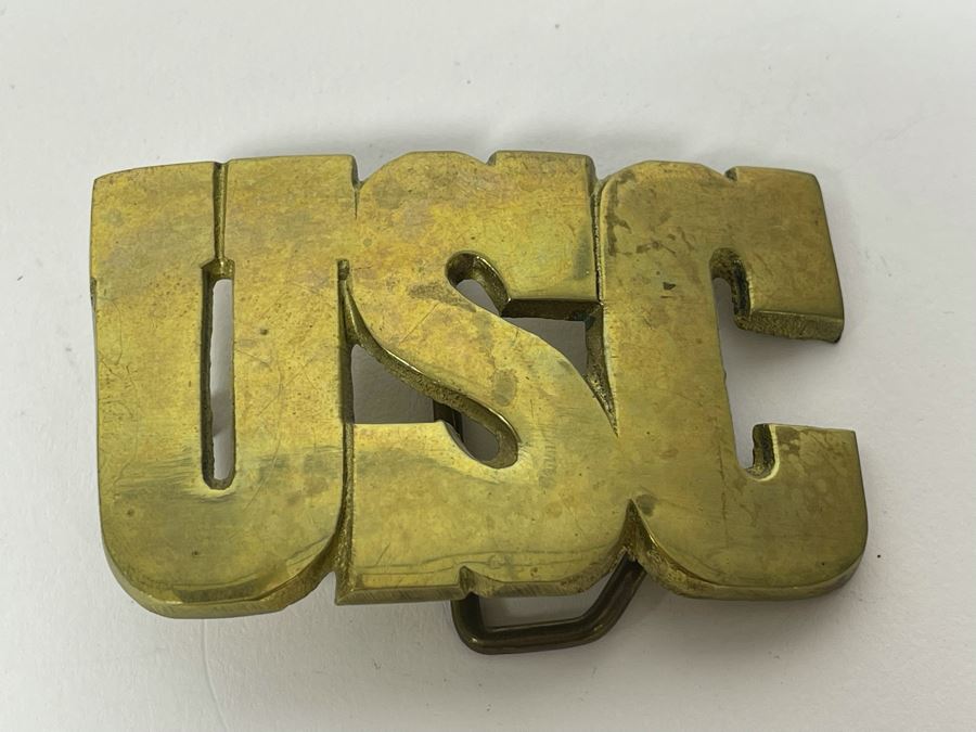 Brass Belt Buckles And Leather Belts (Size 36-38): USC, San Ysidro Ranch By Mastercraft, Whales 1978 By John A. L. Osborn [Photo 13]