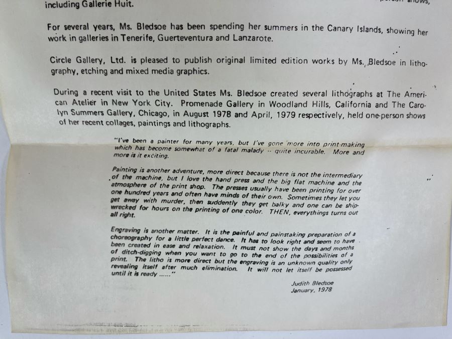 Judith Bledsoe Hand Signed Limited Edition Framed Print Titled Whales 10.5 X 15 [Photo 18]