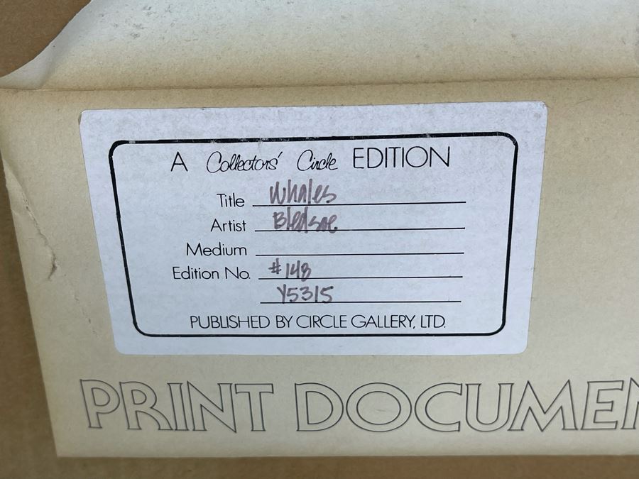 Judith Bledsoe Hand Signed Limited Edition Framed Print Titled Whales 10.5 X 15 [Photo 12]