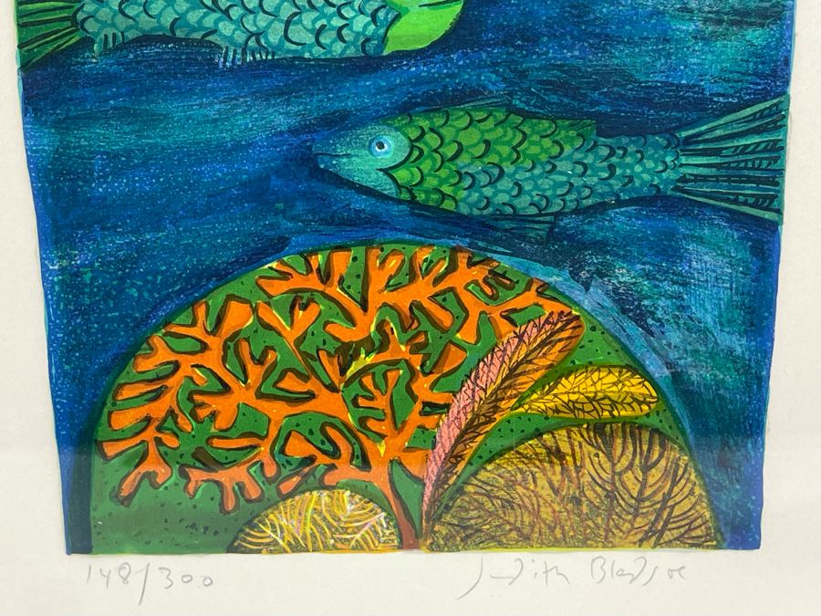 Judith Bledsoe Hand Signed Limited Edition Framed Print Titled Whales 10.5 X 15 [Photo 5]