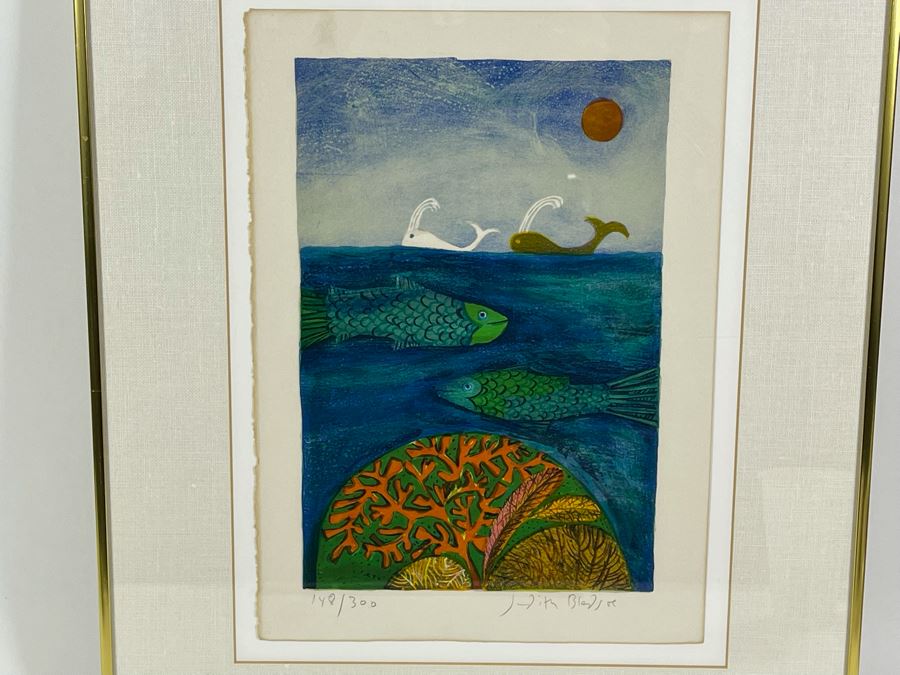 Judith Bledsoe Hand Signed Limited Edition Framed Print Titled Whales ...