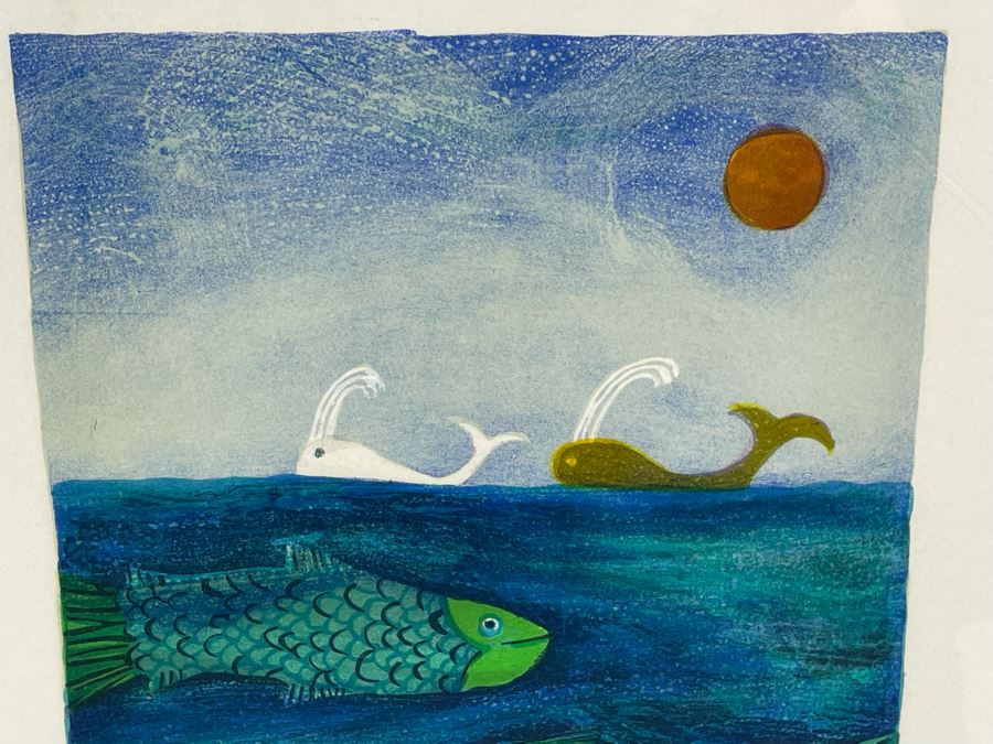 Judith Bledsoe Hand Signed Limited Edition Framed Print Titled Whales 10.5 X 15 [Photo 4]