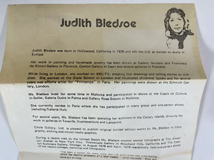 Judith Bledsoe Hand Signed Limited Edition Framed Print Titled Whales 10.5 X 15 [Photo 17]