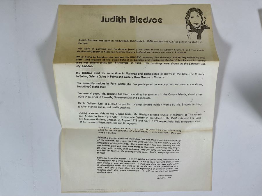 Judith Bledsoe Hand Signed Limited Edition Framed Print Titled Whales 10.5 X 15 [Photo 16]