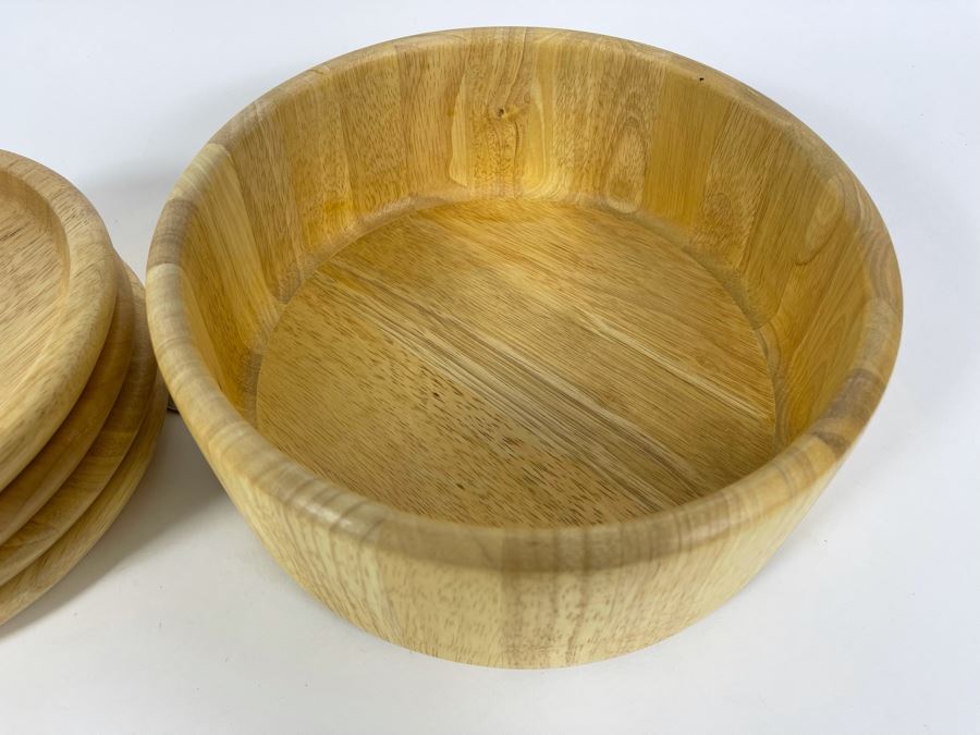 Wooden Bowl 9.5W And Four Wooden Plates 8W [Photo 5]