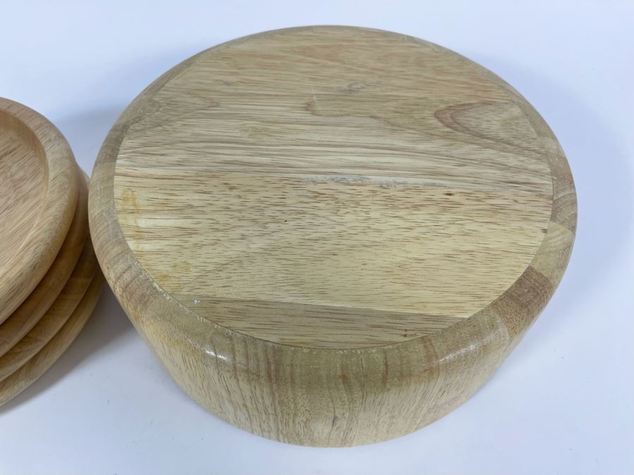 Wooden Bowl 9.5W And Four Wooden Plates 8W [Photo 6]