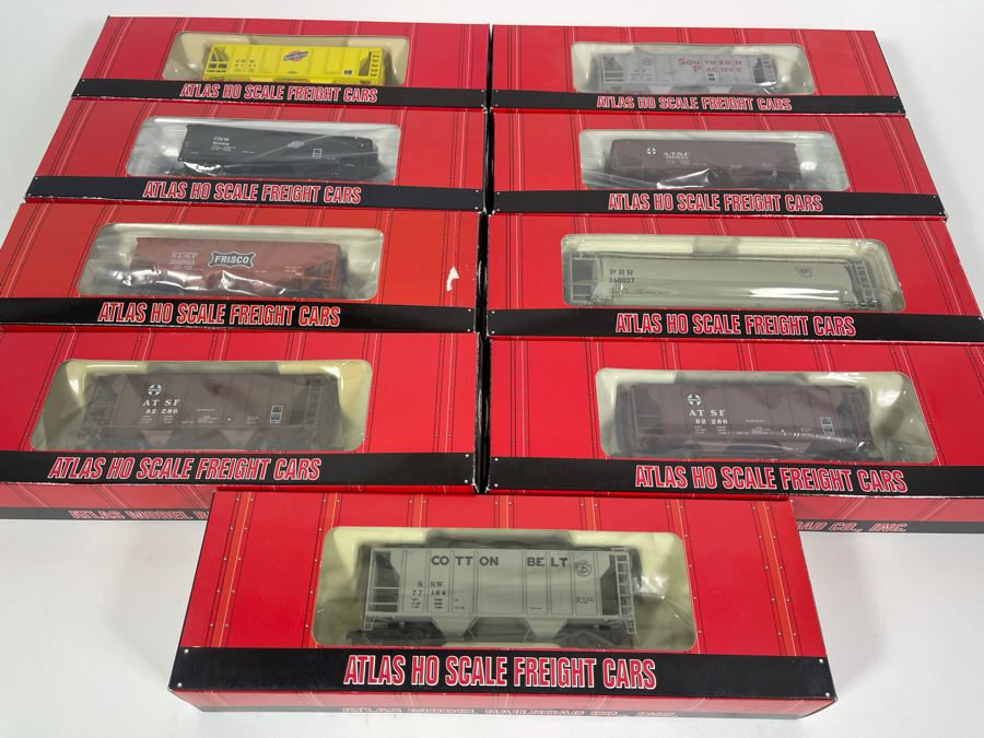 Collection Of Nine Atlas Ho Scale Freight Cars Trains - See Photos For Trains [Photo 3]