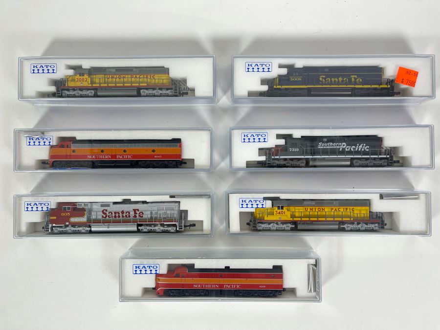 Set Of Seven Kato Precision Railroad Models Trains See Photos 5 3/8' [Photo 1]