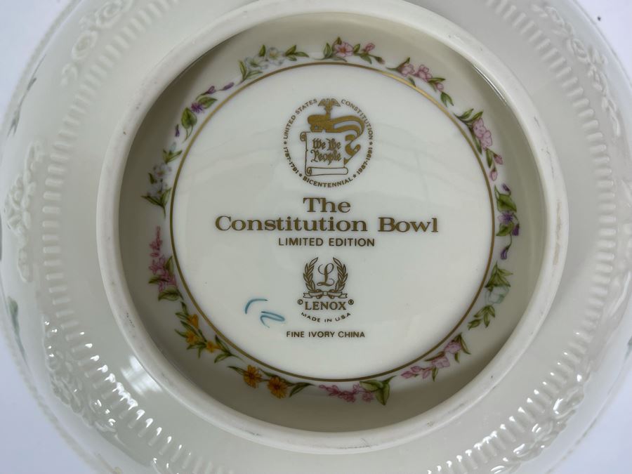 Limited Edition The Constitution Bowl By Lenox Fine Ivory China 10.5R X 4H [Photo 6]