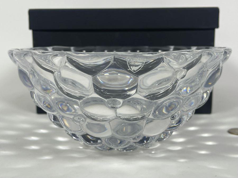 Orrefors Hallon Raspberry Bowl By Anne Nilsson Made In Sweden With Box 8.25R X 4H [Photo 2]