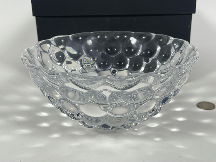 Orrefors Hallon Raspberry Bowl By Anne Nilsson Made In Sweden With Box 8.25R X 4H [Photo 6]