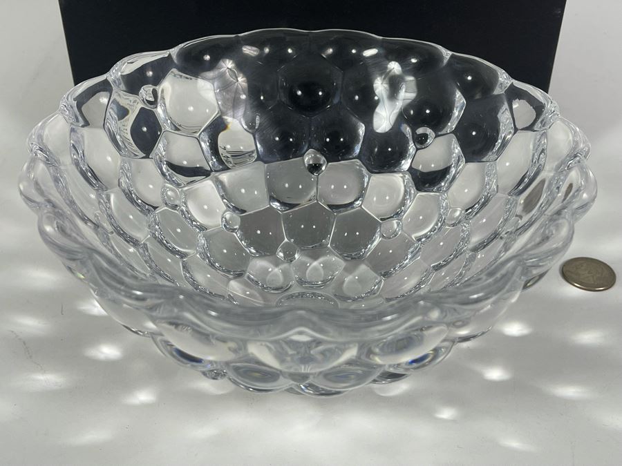 Orrefors Hallon Raspberry Bowl By Anne Nilsson Made In Sweden With Box 8.25R X 4H [Photo 4]