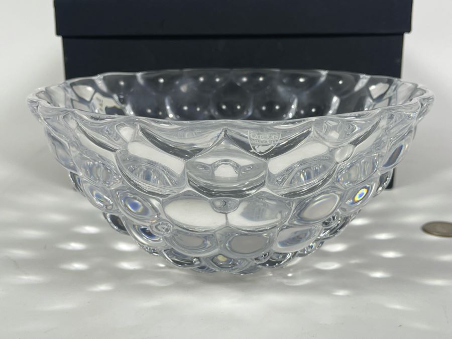 Orrefors Hallon Raspberry Bowl By Anne Nilsson Made In Sweden With Box 8.25R X 4H [Photo 1]