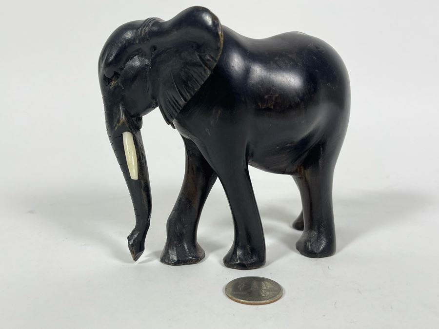 Carved Wooden Elephant Figurine 5.5W X 3D X 4.5H [Photo 6]