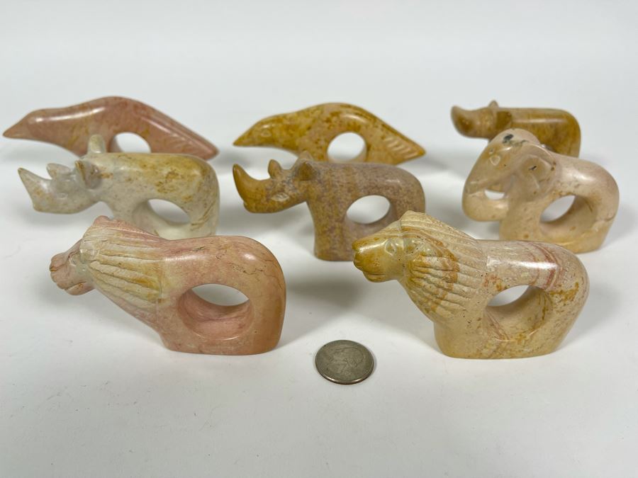 Collection Of African Carved Stone Animal Napkin Rings [Photo 3]