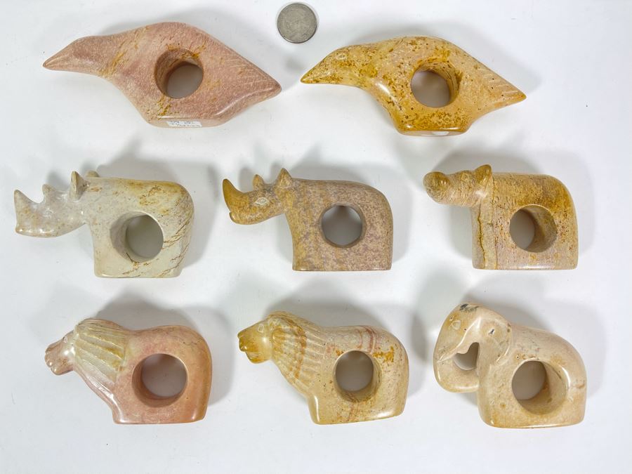 Collection Of African Carved Stone Animal Napkin Rings [Photo 1]