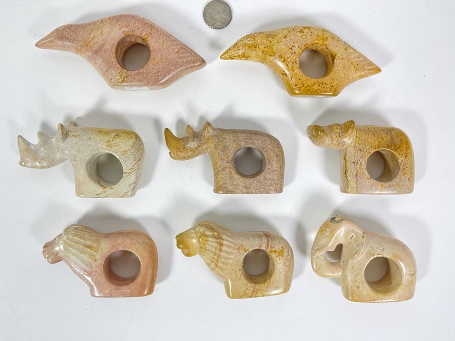 Collection Of African Carved Stone Animal Napkin Rings [Photo 2]