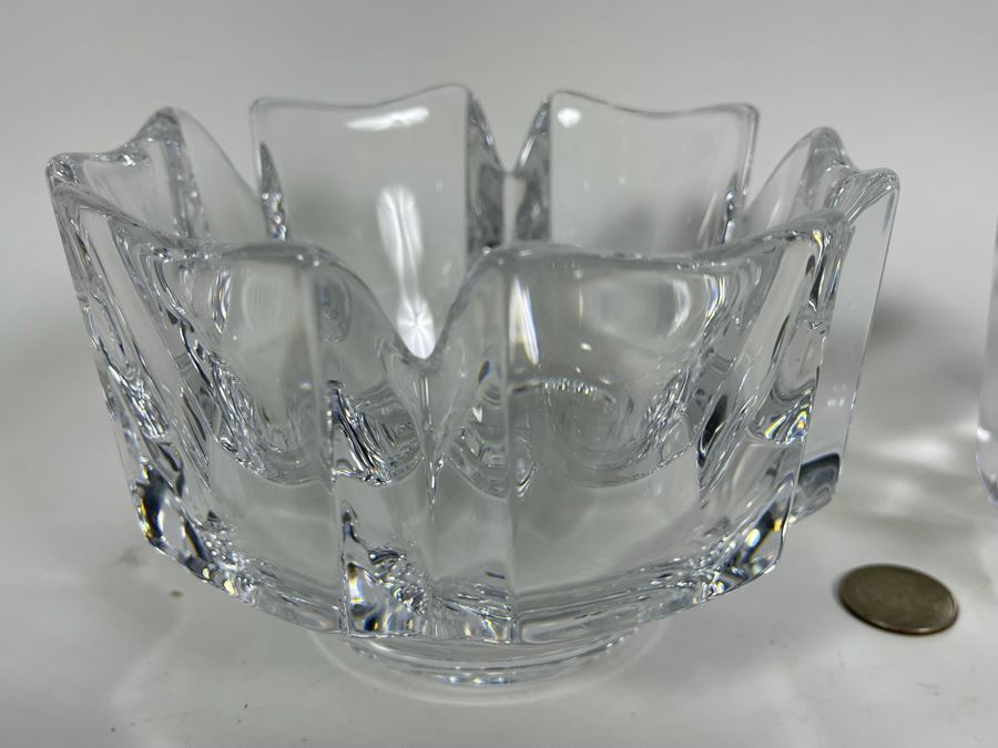 Pair Of Crystal Bowls - Right Is Orrefors Sweden 6W And 4.5W [Photo 3]