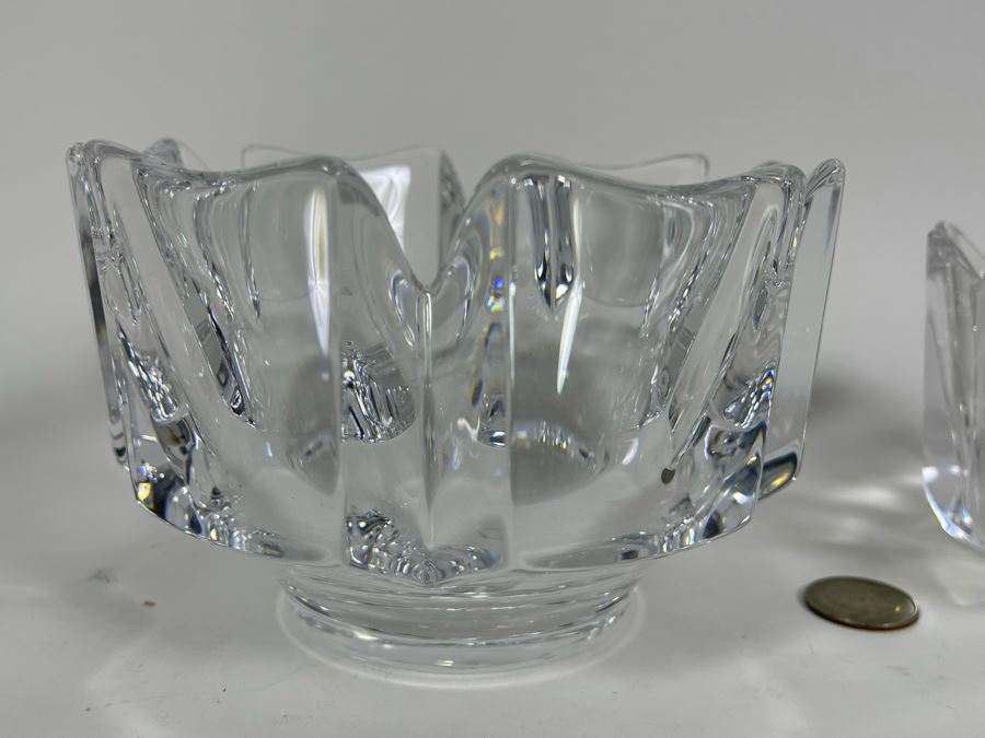 Pair Of Crystal Bowls - Right Is Orrefors Sweden 6W And 4.5W [Photo 4]
