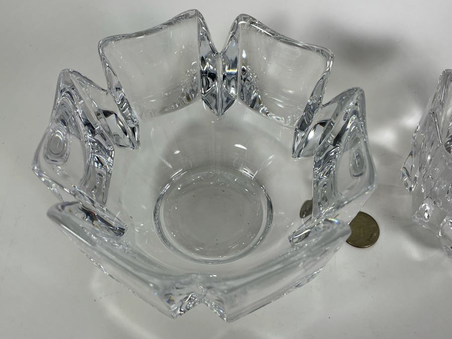 Pair Of Crystal Bowls - Right Is Orrefors Sweden 6W And 4.5W [Photo 5]