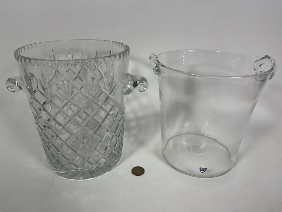 Orrefors Sweden Crystal Ice Bucket 8H (R) And Large Crystal Ice Bucket 8.5H [Photo 4]