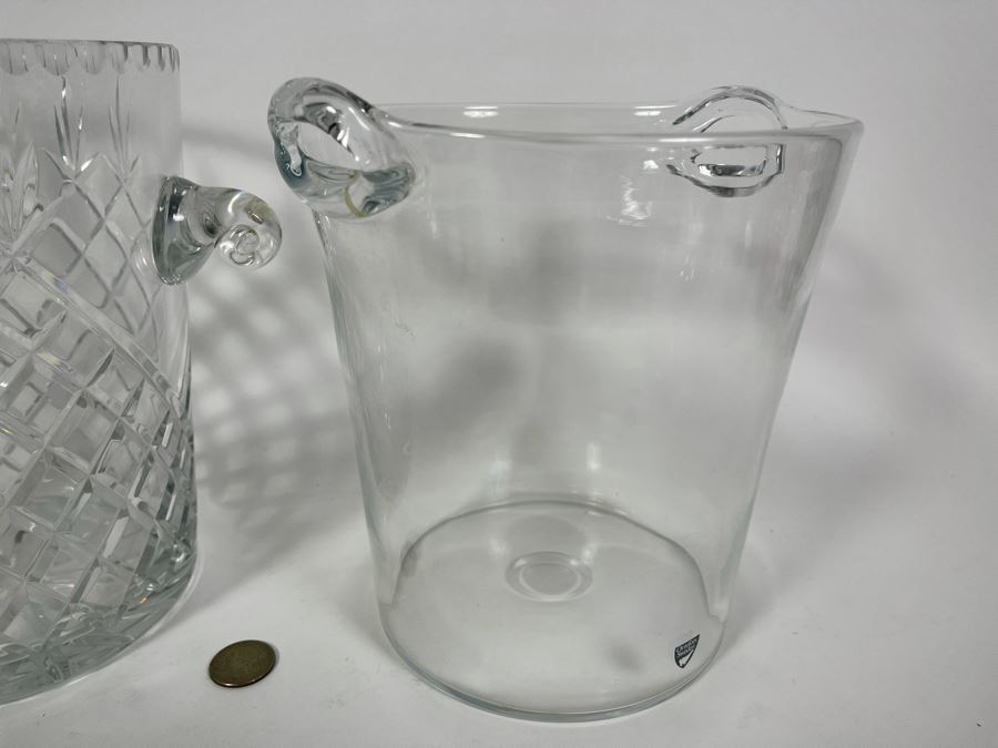 Orrefors Sweden Crystal Ice Bucket 8H (R) And Large Crystal Ice Bucket 8.5H [Photo 6]