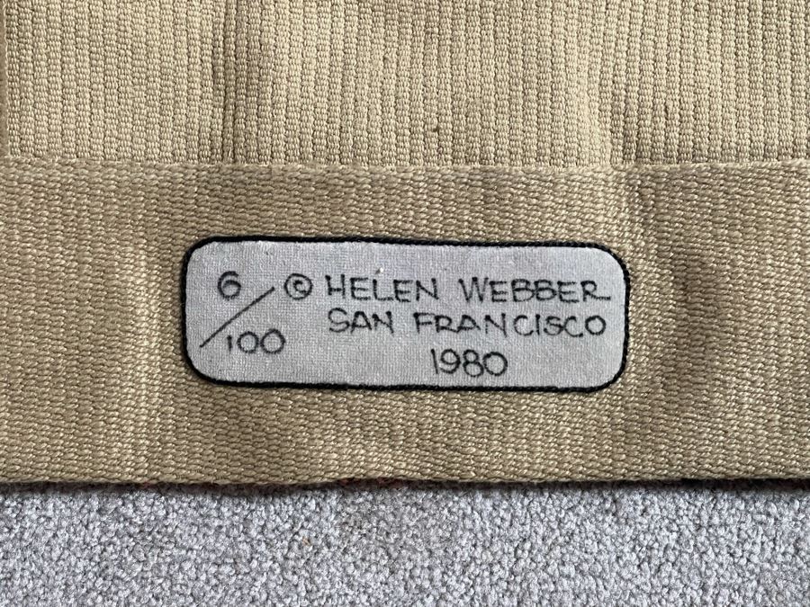 Helen Webber San Francisco Signed Wall Tapestry Artwork Of Bird 1980 46.5 X 51 [Photo 14]