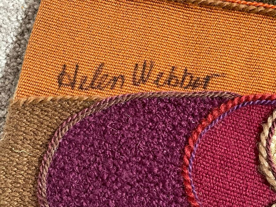 Helen Webber San Francisco Signed Wall Tapestry Artwork Of Bird 1980 46.5 X 51 [Photo 8]