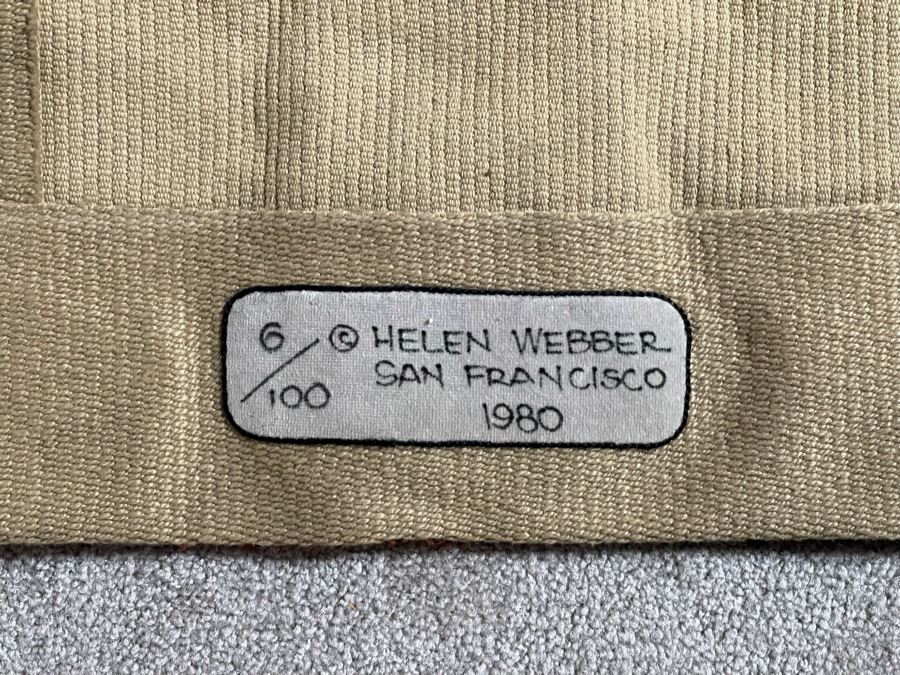 Helen Webber San Francisco Signed Wall Tapestry Artwork Of Bird 1980 46.5 X 51 [Photo 2]