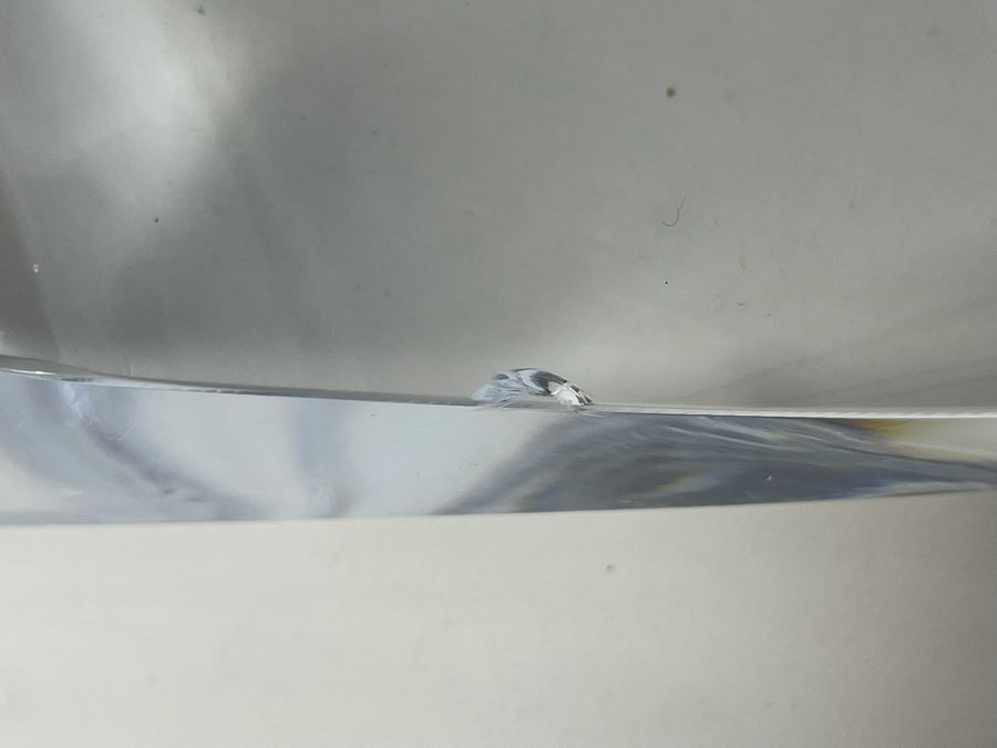 Pair Of Signed Marcolin Swedish Modern Art Crystal Sculptures 15H And 9.5H (See Photos For Several Chips On Base Of Each Sculpture) [Photo 9]