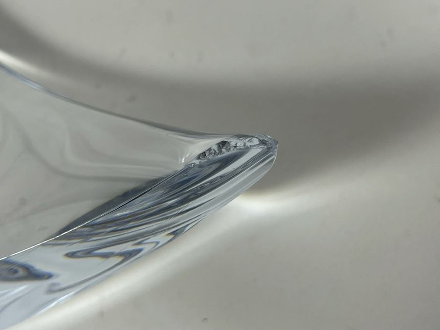 Pair Of Signed Marcolin Swedish Modern Art Crystal Sculptures 15H And 9.5H (See Photos For Several Chips On Base Of Each Sculpture) [Photo 18]