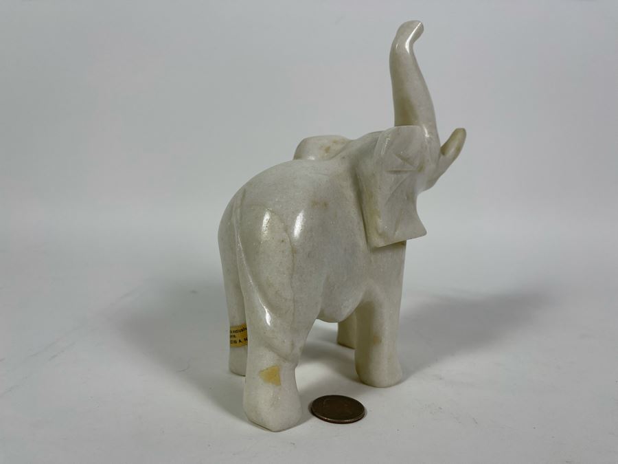 Carved Marble Elephant Figurine 6W X 3.5D X 8H [Photo 4]