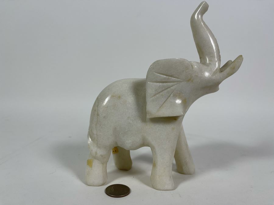 Carved Marble Elephant Figurine 6W X 3.5D X 8H [Photo 3]