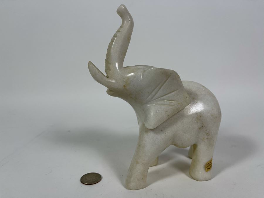 Carved Marble Elephant Figurine 6W X 3.5D X 8H [Photo 5]
