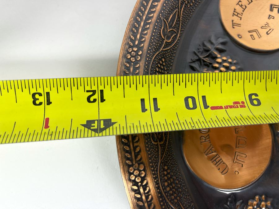 Pair Of Embossed Metal Plates Wall Plaques From Israel 11.5R [Photo 12]