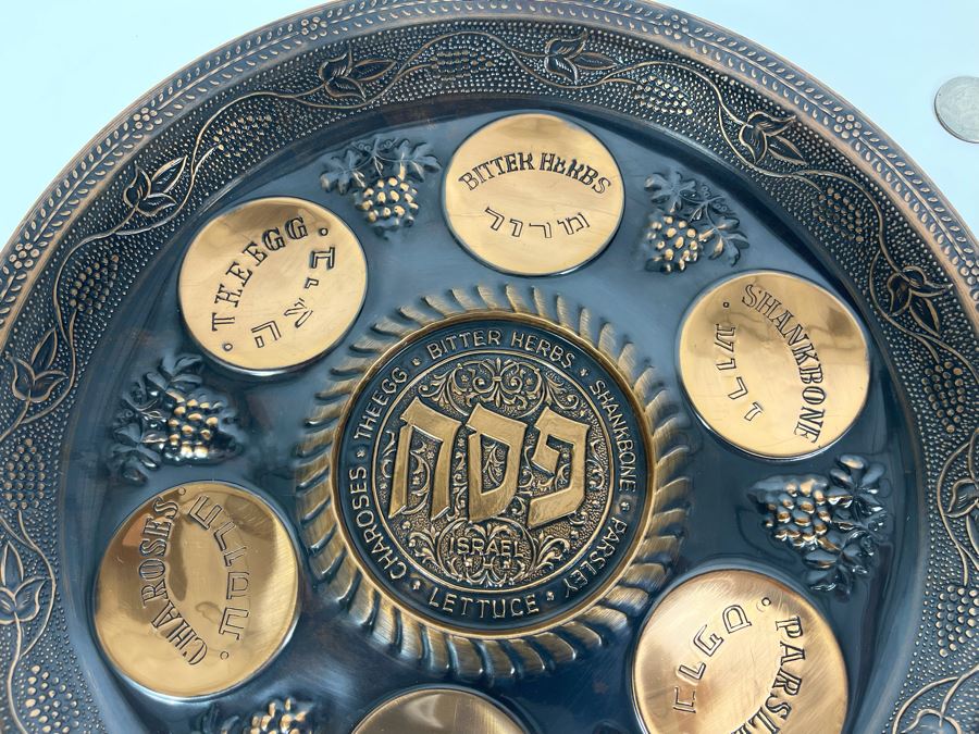 Pair Of Embossed Metal Plates Wall Plaques From Israel 11.5R [Photo 8]