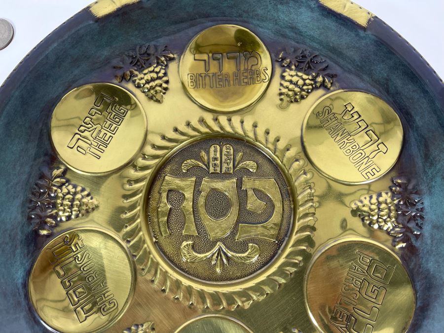 Pair Of Embossed Metal Plates Wall Plaques From Israel 11.5R [Photo 5]