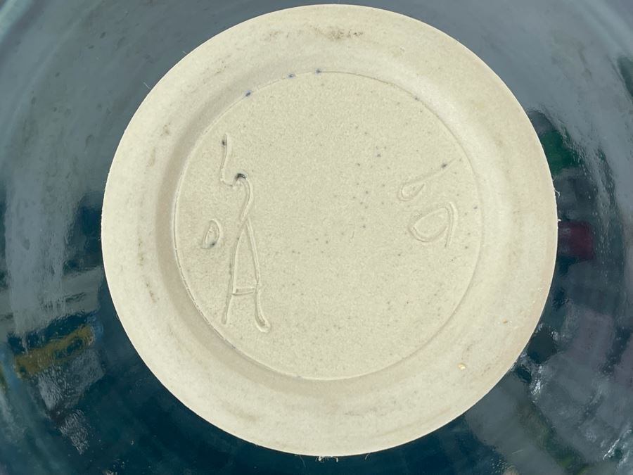 Signed Pottery Vase Floral Display Frog 6W X 1.5H [Photo 6]