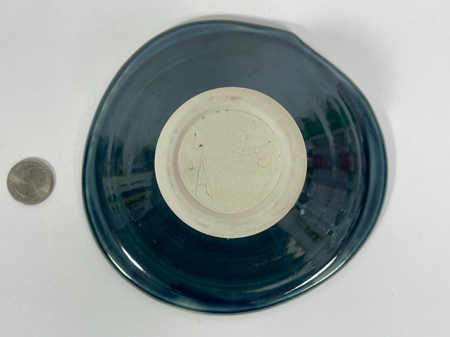 Signed Pottery Vase Floral Display Frog 6W X 1.5H [Photo 5]