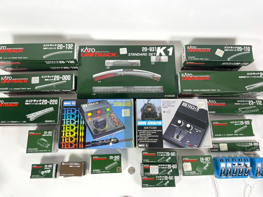 Large Collection Of Kato Train Accessories (Mainly Train Tracks), MRC Tech II Model Train Controller And MRC Tech II Sound Generator [Photo 2]