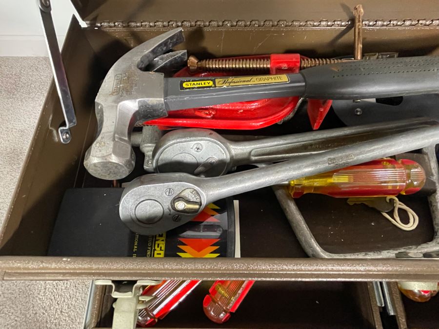 Waterloo Industrial Machinist Toolbox Loaded With Tools Including Snap-On, Craftsman, Mercedes-Benz Wrenches 21W X 9D X 13.5H - See Photos [Photo 7]
