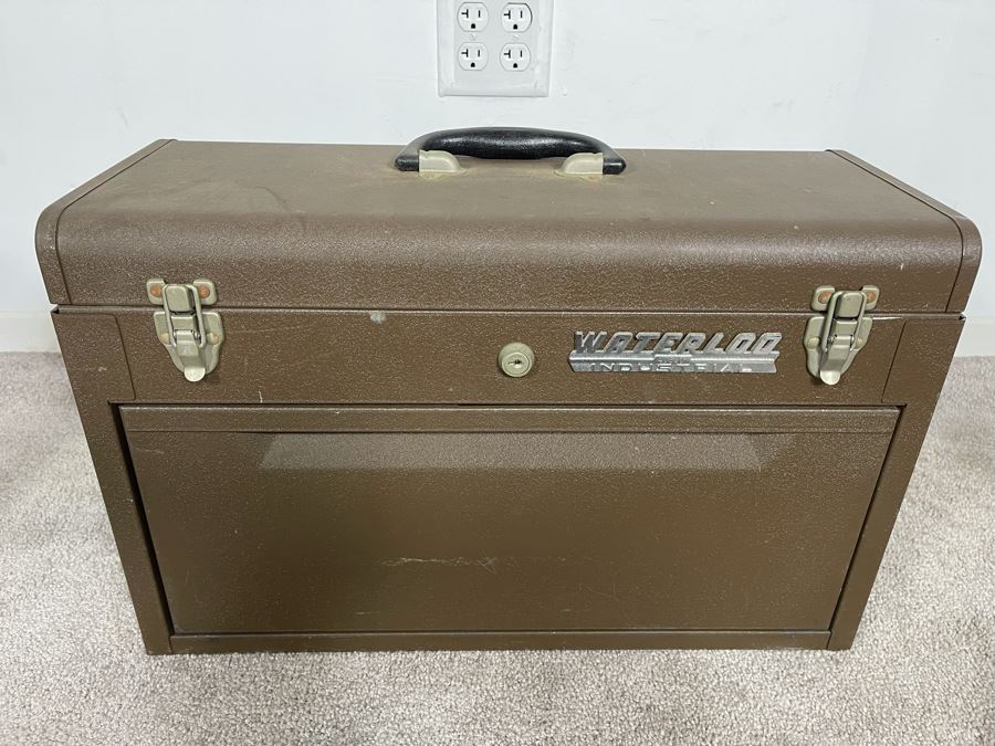 Waterloo Industrial Machinist Toolbox Loaded With Tools Including Snap-On, Craftsman, Mercedes-Benz Wrenches 21W X 9D X 13.5H - See Photos [Photo 30]