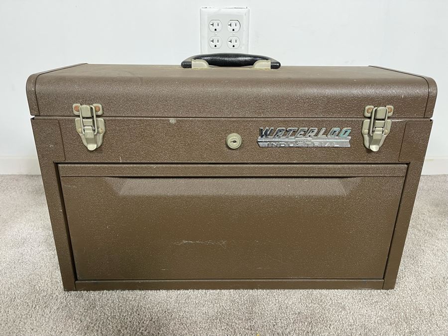 Waterloo Industrial Machinist Toolbox Loaded With Tools Including Snap-On, Craftsman, Mercedes-Benz Wrenches 21W X 9D X 13.5H - See Photos [Photo 29]
