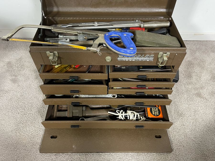 Waterloo Industrial Machinist Toolbox Loaded With Tools Including Snap-On, Craftsman 21W X 9D X 13.5H - See Photos [Photo 4]