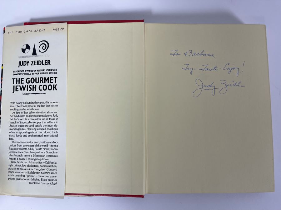 Signed Book The Gourmet Jewish Cook By Judy Zeidler [Photo 3]