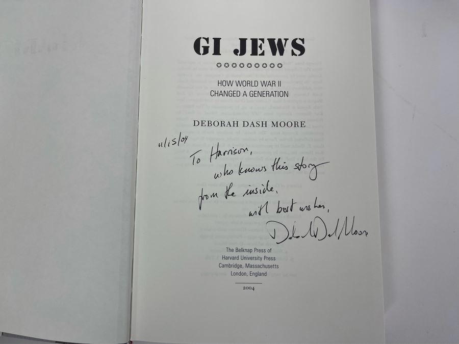 Signed Book GI Jews How World War II Changed A Generation By Deborah Dash Moore [Photo 5]