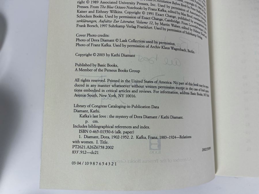 Signed Book Kafka's Last Love By Kathi Diamant [Photo 9]