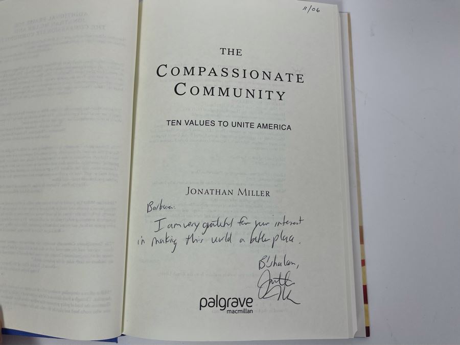 Signed First Edition Book The Compassionate Community By Jonathan Miller [Photo 4]