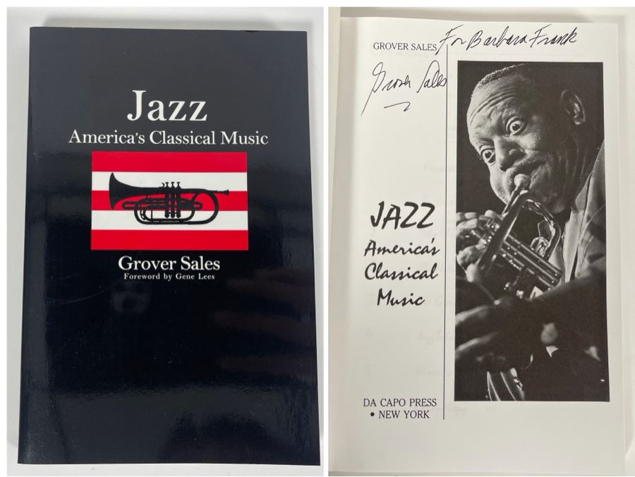 Signed Book Jazz America's Classical Music By Grover Sales [Photo 1]