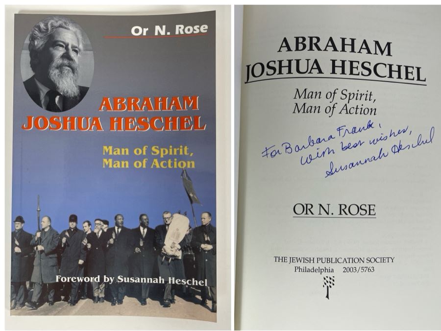 Signed First Edition Book Abraham Joshua Heschel Signed By Susannah Heschel